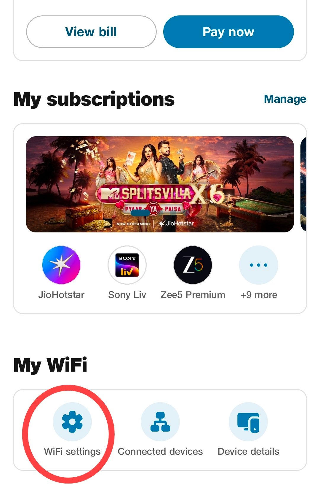 Jio fiber password badle